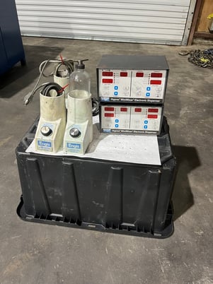 24" Lapmaster, open face, 3 rings (9-3/4" ID), slurry unit, lapping/polishing, extra plate, timer, excellent - Image 3