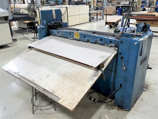 48" Kolbus #SN100, slitter/shear, 12 cutting knives, 1977 - Image 2