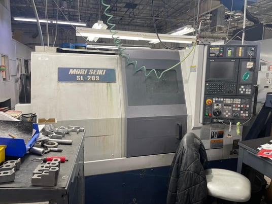 Mori Seiki #SL-203MC, CNC lathe, 8" chuck, 2" bar, 24.3" centers, 12 turret, MSG-501, live tool, tailstock - Image 2