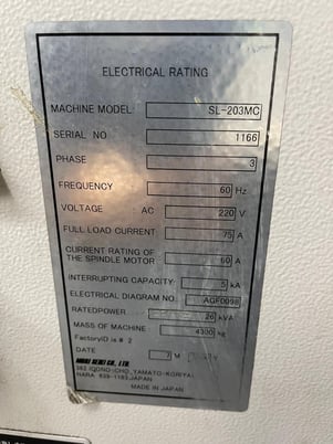 Mori Seiki #SL-203MC, CNC lathe, 8" chuck, 2" bar, 24.3" centers, 12 turret, MSG-501, live tool, tailstock - Image 3