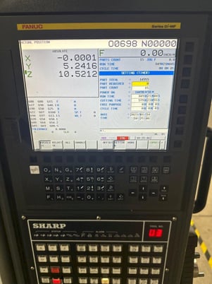 Sharp #SV-2414 A-F, 16 automatic tool changer, 24" X, 14" Y, 18" Z, 8000 RPM, #40, Fanuc Oi-MF - Image 3