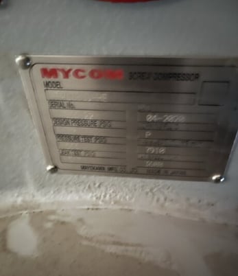 400 HP Mycom #P400SUD, Refrigeration Screw Compressor - Image 3