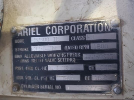 800 HP Ariel #JGJ/4, reciprocating compressor, 2-stage, Teco 5810S, 2005 - Image 6