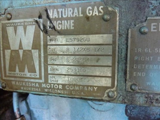 800 HP Gardner Denver #MLEOGB, reciprocating compressor, Waukesha L5792GU engine, Air-X-Changer BEH cooler - Image 5