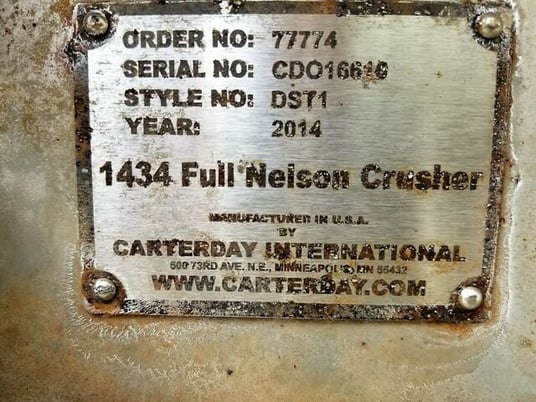 60" x 50" Jacobson Jacobson #1434, Full Nelson Crusher, Stainless Steel, 80" OA height, 8" outlet flange, 675 - Image 8