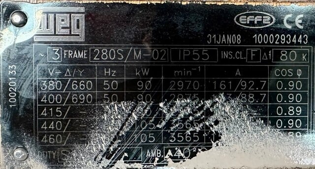 6180 cfm @ 68.2 S.P., Reitz/Phelps, radial fan, 14" dia. inlet, 11" dia. outlet, 150 HP VFD, 3565 RPM, 460 - Image 7