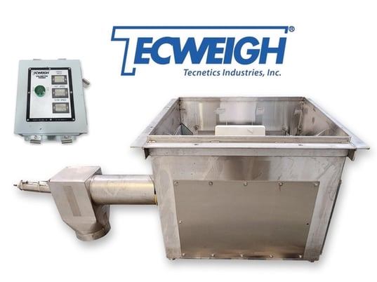 6" Tecweigh #E/CR28, screw feeder & Stainless Steel hopper, 285 lb./min. hard wheat @ 30-40 lb./cu.ft. - Image 1