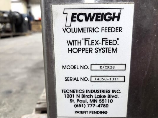 6" Tecweigh #E/CR28, screw feeder & Stainless Steel hopper, 285 lb./min. hard wheat @ 30-40 lb./cu.ft. - Image 4
