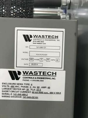 Wastech #PCW, Process Chilled Water Cooler w/Plate Heat Exchanger, 200 GPM, 20 HP, 480 V, 2014 - Image 7