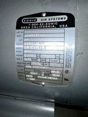 Sonic #70, blower package w/acoustic housing, 3" OD outlet, 10 HP, 208-230/460 V. - Image 7