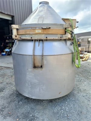155 cu.ft., Metalfab, Stainless Steel bin, w/60" dia. x 11.5" straight side bin activator, 6' dia. bin, 43" - Image 2
