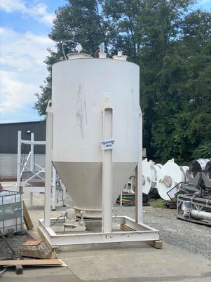 300 cu.ft., Storage Bin, carbon steel, w/36" bin activator, 90" dia. x 96" straight side bin, 12" dia. outlet - Image 3