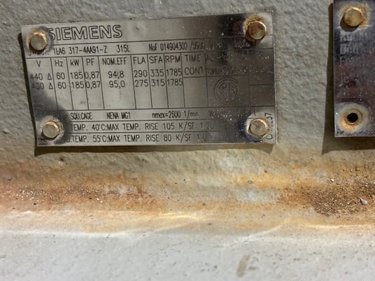 250 HP 1785 RPM Siemens 1LA63174AA91-Z, 460 Volts, Atlas Copco 1080-2591-79, ZR200 - Image 1