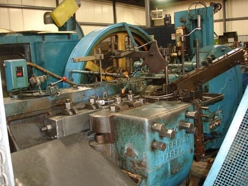 1" x 5" Waterbury-Farrel #60, hand feed thread roller, 30 SPM, V-ram, AC motor & controls - Image 1