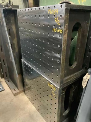 36" x 29-1/4" x 19" Drilled & tapped angle plates, steel construction, pair - Image 3