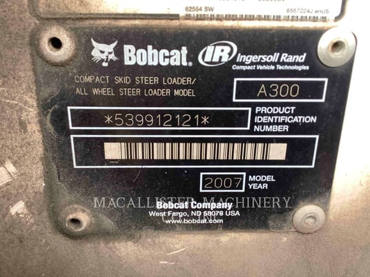 Bobcat A300, Skid Steer Loader, 9814 hours, S/N: 539912121, 2008 - Image 6