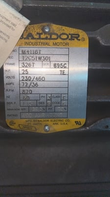 25 HP 870 RPM Baldor, Frame 326T, TE, 1.15 service factor, new - Image 2