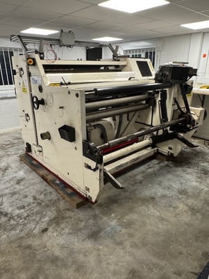 Titan #SR6, 51" wide cantilevered slitter rewinder, edge guide, reel lift, razor & shear slitting - Image 2