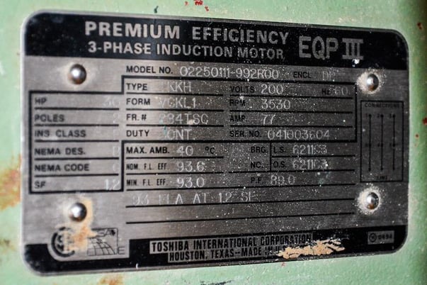 111 acfm, 125/135 psig, Sullair #ES8-30H/A, single stage fluid rotary screw air compressor, 30 HP, 2005 - Image 3