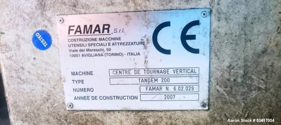 Famar #Tandem-200, Automatic CNC Lathe, 5.9" max diameter, 12.5" X & 10" Z work strokes, 90 MPM X, 60 MPM Z - Image 5
