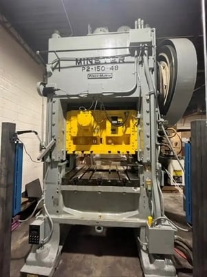 150 Ton, Minster #P2-150-48 Piecemaker, straight side double crank high speed press, 4" stroke, 20" Shut - Image 1