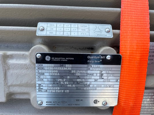 350 HP 1800 RPM General Electric, Frame 5011LL, TEFC, ball, ieee 841, 2300/4000 Volts, q888 new surplus, nice - Image 2