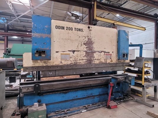 200 Ton, Odin #WE67K, hydraulic press brake, 122" between housing, 8" stroke, 17" open, 14" throat, 24" BG - Image 1