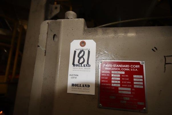 5.11" Davis Standard, 30:1 L/D non-vented extruder, SCR Control, 6" continuous screen changer, 1997 - Image 2