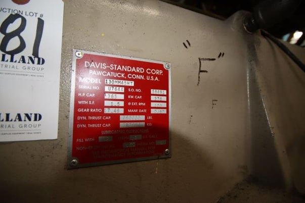 5.11" Davis Standard, 30:1 L/D non-vented extruder, SCR Control, 6" continuous screen changer, 1997 - Image 4