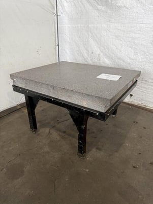 48" x 60" x 6" Granite Surface Combustion Plate with stand, 36" height - Image 1