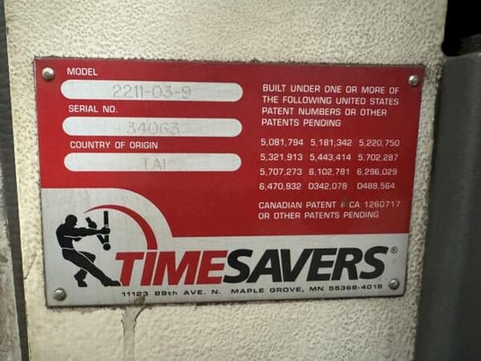 Timesavers #2211-03-09, multi-directional rotary brush deburring machine, 12" brush diameter, 2020 - Image 10