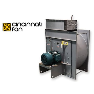 4112 cfm @ 7 S.P., Cincinnati Fan #SQAF-240, square airfoil blower, 5 HP, 24" wheel, 27" inlet - Image 1