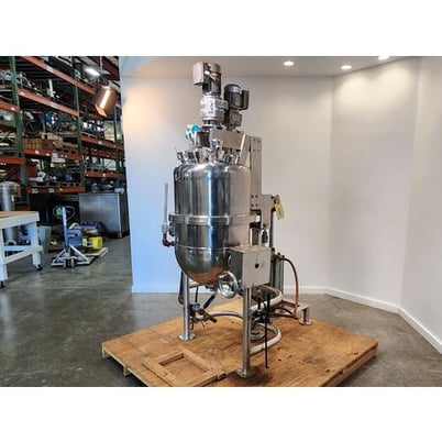30 gallon Groen #DN/TA-30-VP, twin motion sweep mix vacuum kettle vessel, 100 psi @ 338&deg;F steam jacketed - Image 2