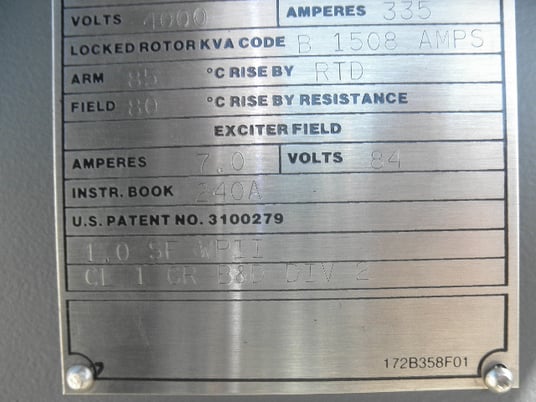 3000 HP 360 RPM Electric Machinery, Frame 20U7220, weather protected enclosure type 2, 4000 Volts, unused - Image 10