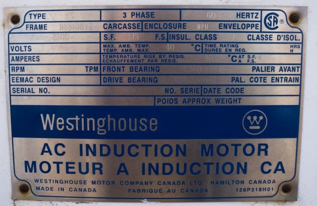 2500 HP 3580 RPM Westinghouse, Frame H8810HYZ, weather protected enclosure type 2, 4000 Volts - Image 2