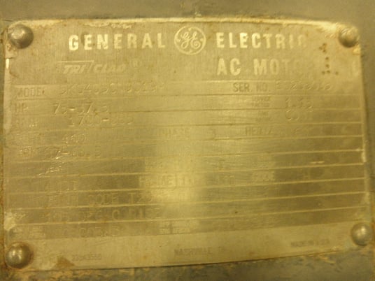 75 HP 1780 RPM General Electric 5K0405CN90199, Frame 405T, TEFC, 460 Volts - Image 3