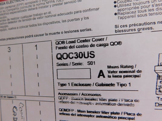Square D, QOC30S, panelboard, 120/240 Volts - Image 3