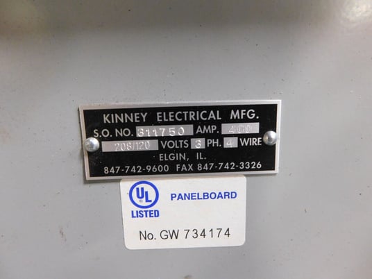 400 Amp. Kinney Electrical, 311750, panelboard, 120/208 Volts, 3 phase, 4-wire - Image 10