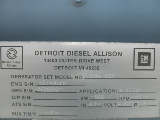 960 KW, 1800 RPM, Marathon #741FSM5364APW, Generator End, 4160 Volts, 3 phase, 1990 - Image 8
