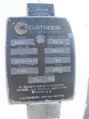 Cyclotherm #CW10-WN-23, Hot Water Generator, Gas Fired, 90 heating surface, 1005 MBH, 1/4 plate, 3/8 heads - Image 7