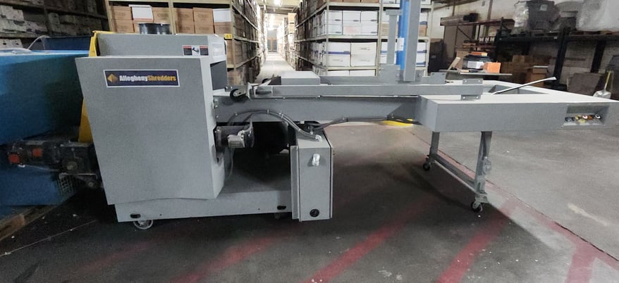 Allegheny shredding system, cross cut shredder, motorized tipper, 2 air filtration units - Image 2