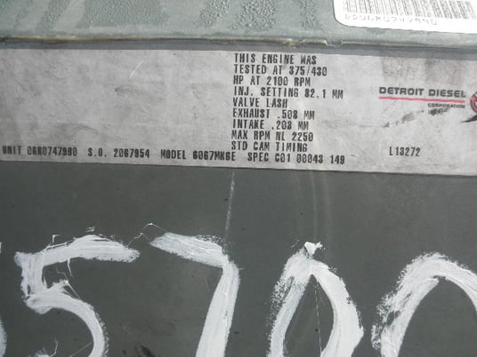 430 HP Detroit #Series-60, Diesel Engine Radiator, Inline 6-cylinder, 2250 RPM, (4) 6.3" stroke, 5.12" bore - Image 8