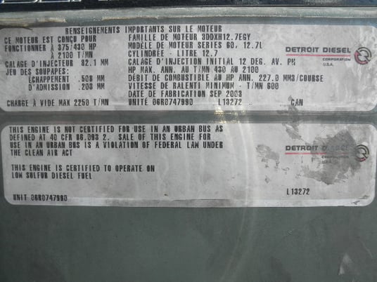 430 HP Detroit #Series-60, Diesel Engine Radiator, Inline 6-cylinder, 2250 RPM, (4) 6.3" stroke, 5.12" bore - Image 9