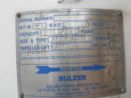 8000 GPM @ 42' TDH, Afton #12x28, Can Pump, Vert., 1-stage, 1/8 impeller lift, 900 RPM, 2005 - Image 4