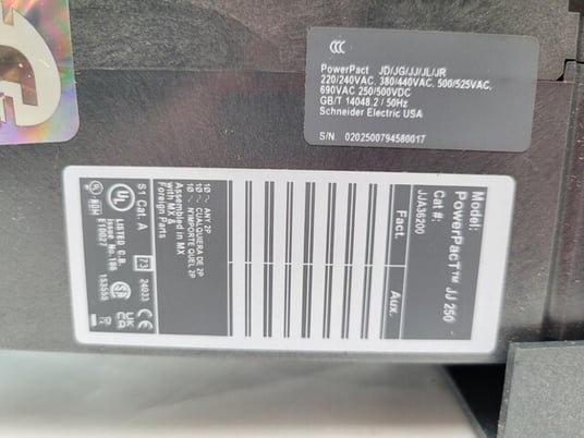 200 Amps, Square D, JJA36200, PowerPact I-Line Circuit Breaker, 600VAC 3P 3PH - Image 7