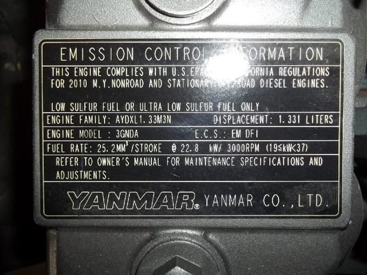 30.2 HP Yanmar BXDL1.33M3N, 3TNV82A-BDSA, Complete Diesel Engine, New - Image 3