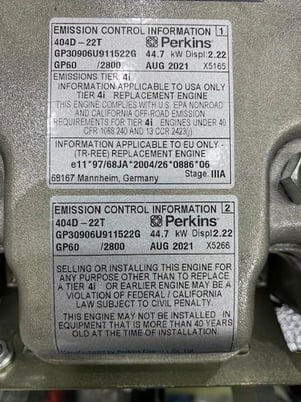 60 HP Caterpillar 3024C, Complete Diesel Engine, New - Image 3