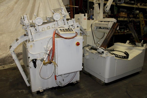 10000 lb. Rowe, coil feed line, 28" mandrel, 72" OD, 20"-24" ID, hold down arm, powered expansion, exit and - Image 6