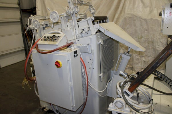 10000 lb. Rowe, coil feed line, 28" mandrel, 72" OD, 20"-24" ID, hold down arm, powered expansion, exit and - Image 8