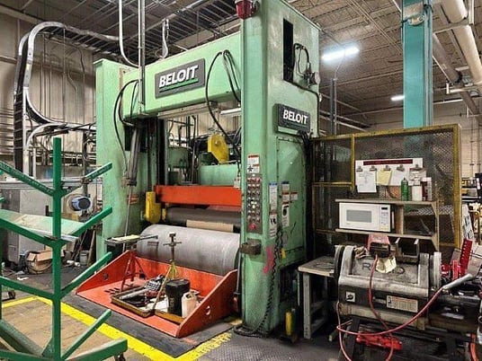 Beloit, 84" wide 2-drum winder, shaftless floor pick-up unwind stand, 60" rewind diameter, 6000 FPM - Image 3